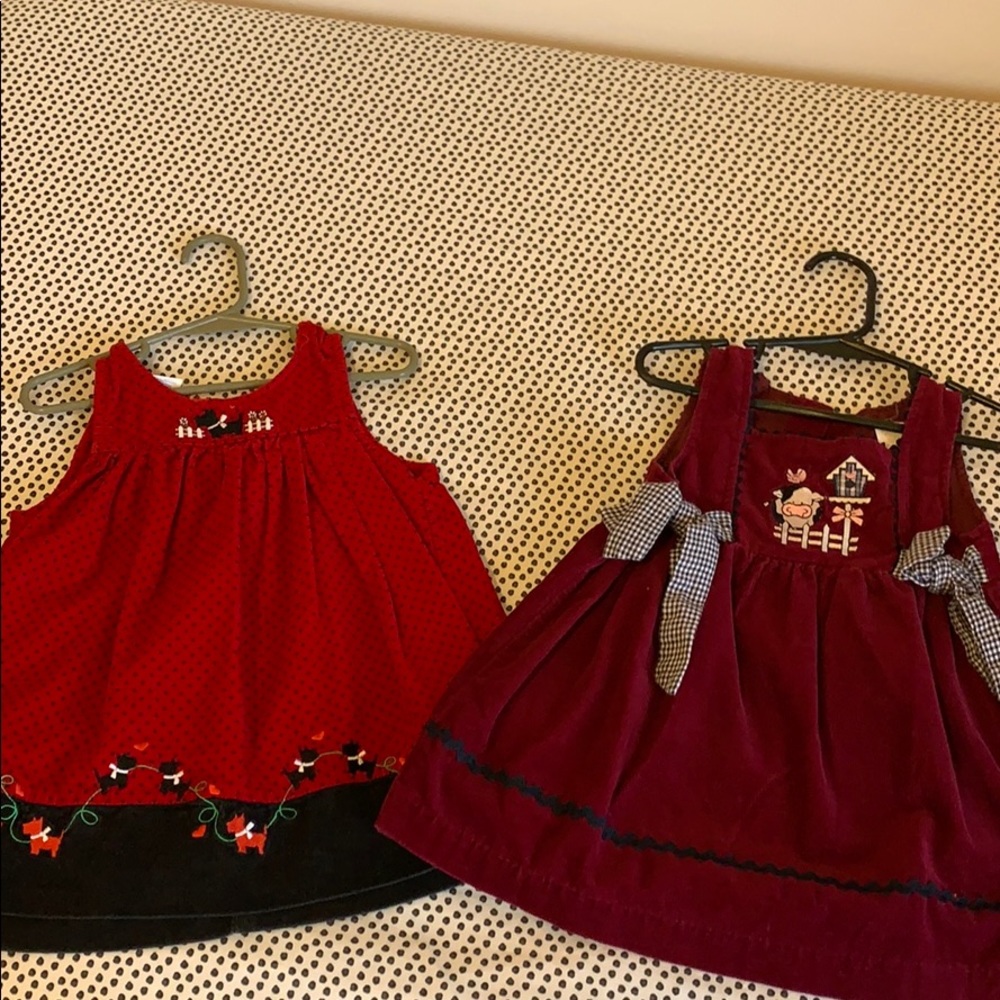 Lot of 2 Corduroy Jumpers 2T Vintage